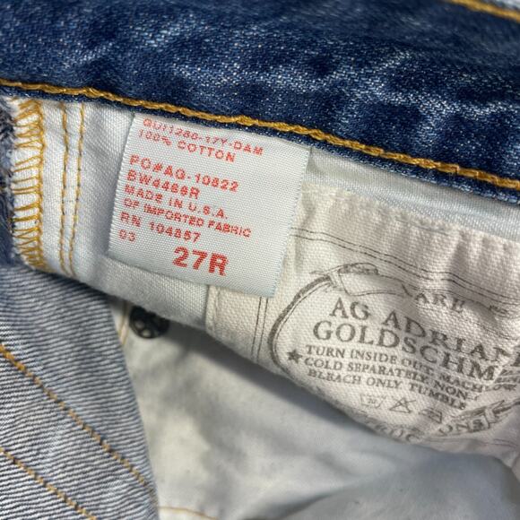 Adriano Goldschmied Jeans Womens 27 R Ex-Boyfriend Crop Fade Whisker Distressed - Picture 6 of 14
